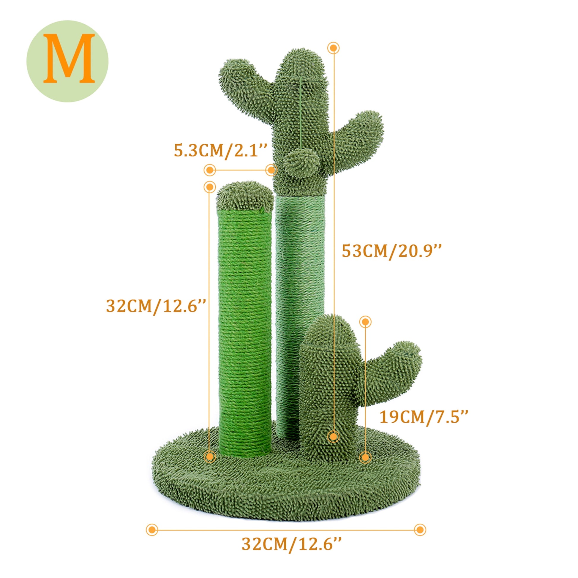 29" Cactus Cat Scratching Posts Sisal Cat Scratcher Brown Large