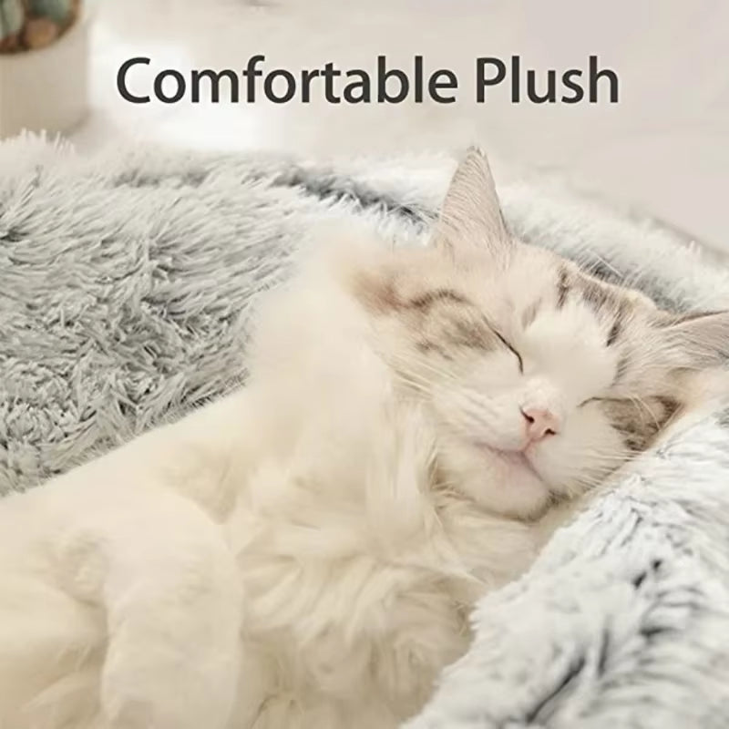 Winter Plush Pet Cat Bed round Cat Cushion Cat House 2 in 1 Warm Cats Basket Pet Sleep Bag Kitten Nest Kennel for Small Dog Cats