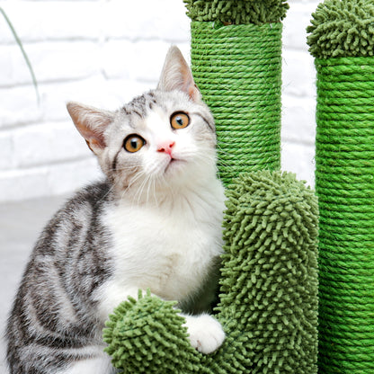 29" Cactus Cat Scratching Posts Sisal Cat Scratcher Brown Large