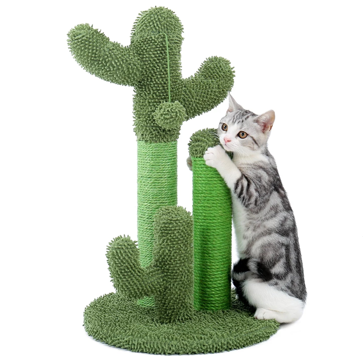 29" Cactus Cat Scratching Posts Sisal Cat Scratcher Brown Large