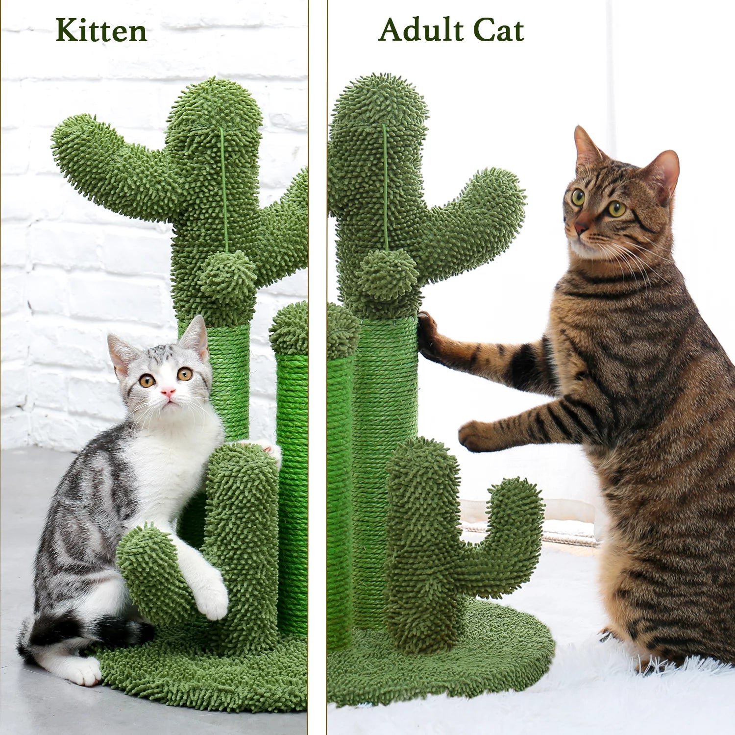 29" Cactus Cat Scratching Posts Sisal Cat Scratcher Brown Large